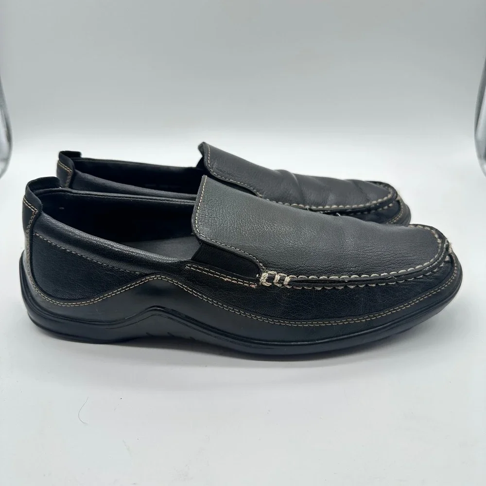 Cole Haan Tucker Venetian Black Leather Driver Loafers Mens Slip On Shoes 10.5M - Picture 5 of 11